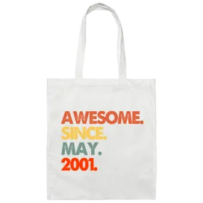 2001 Love Gift, Best Gift For 2001, Awesome Since 2001, Love 2001 Canvas Tote Bag