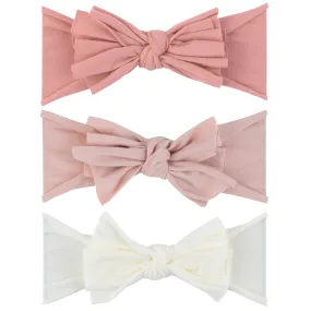 3 Pack Headband Set - Dusty Rose, Blush & Ivory