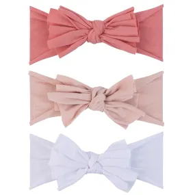 3 Pack Headband Set - Fuchsia, Blush & White
