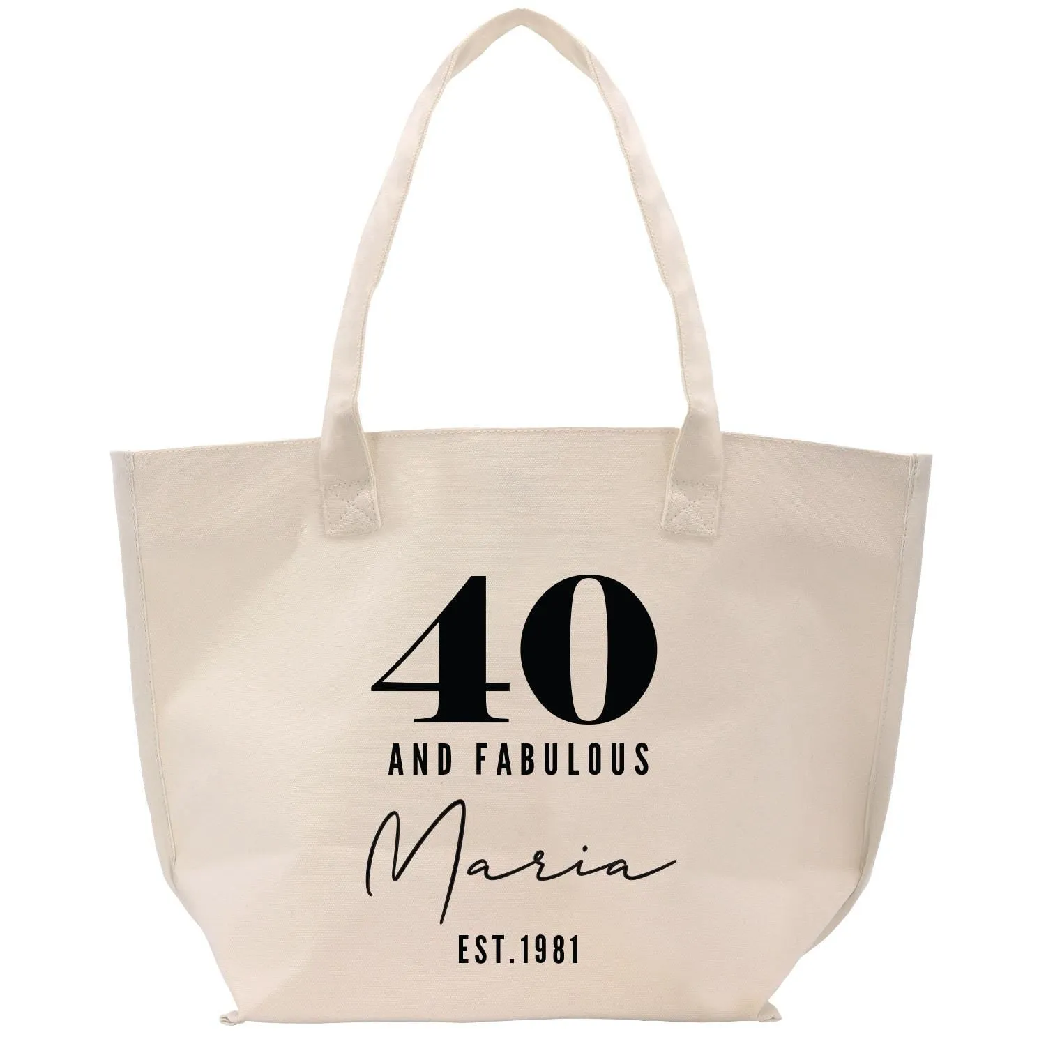 40 Forty and Fabulous 40th Age Birthday Cotton Canvas Tote Bag 40th Birthday Gift For Women 40th Birthday Celebration Party Gift (BDT1023)