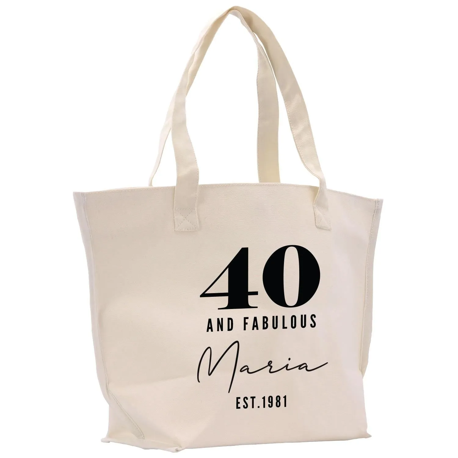 40 Forty and Fabulous 40th Age Birthday Cotton Canvas Tote Bag 40th Birthday Gift For Women 40th Birthday Celebration Party Gift (BDT1023)