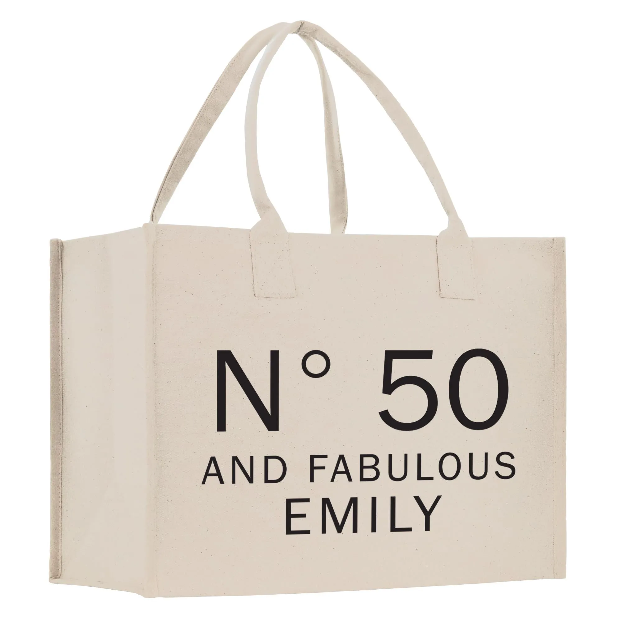 50 Fifty and Fabulous 50th Age Birthday Cotton Canvas Tote Bag 50th Birthday Gift For Women 50th Birthday Celebration Party Gift (BDT1038)
