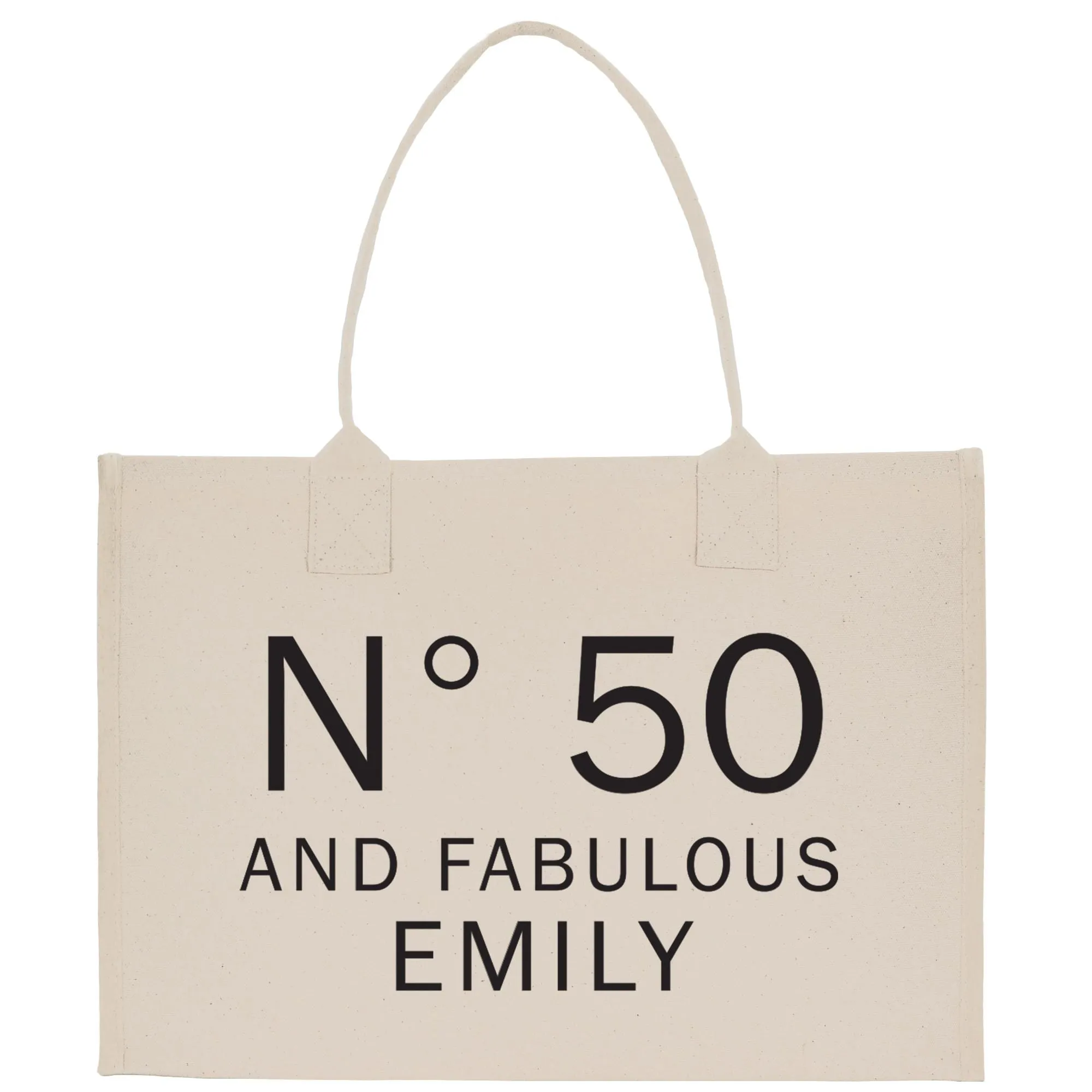 50 Fifty and Fabulous 50th Age Birthday Cotton Canvas Tote Bag 50th Birthday Gift For Women 50th Birthday Celebration Party Gift (BDT1038)