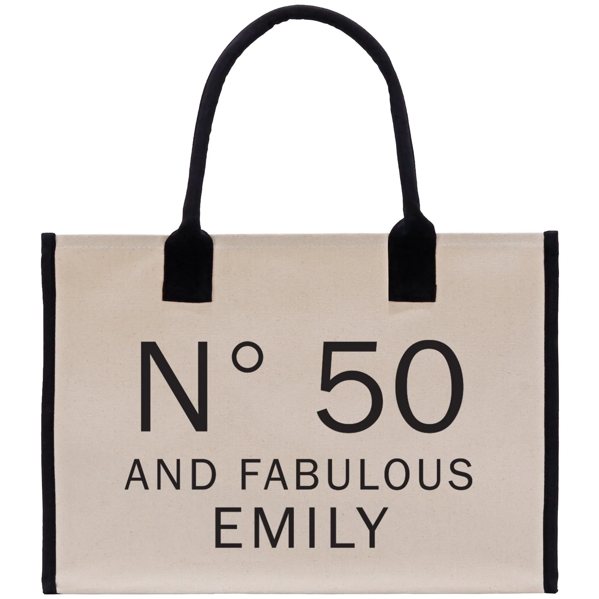 50 Fifty and Fabulous 50th Age Birthday Cotton Canvas Tote Bag 50th Birthday Gift For Women 50th Birthday Celebration Party Gift (BDT1039)