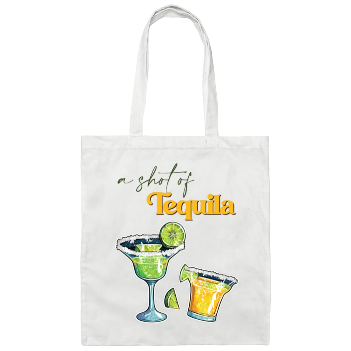 A Shot Of Tequila, Tequila Wine, Lime And Salt Canvas Tote Bag