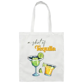 A Shot Of Tequila, Tequila Wine, Lime And Salt Canvas Tote Bag