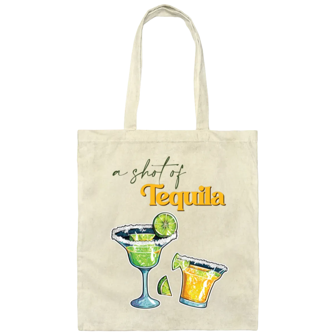 A Shot Of Tequila, Tequila Wine, Lime And Salt Canvas Tote Bag