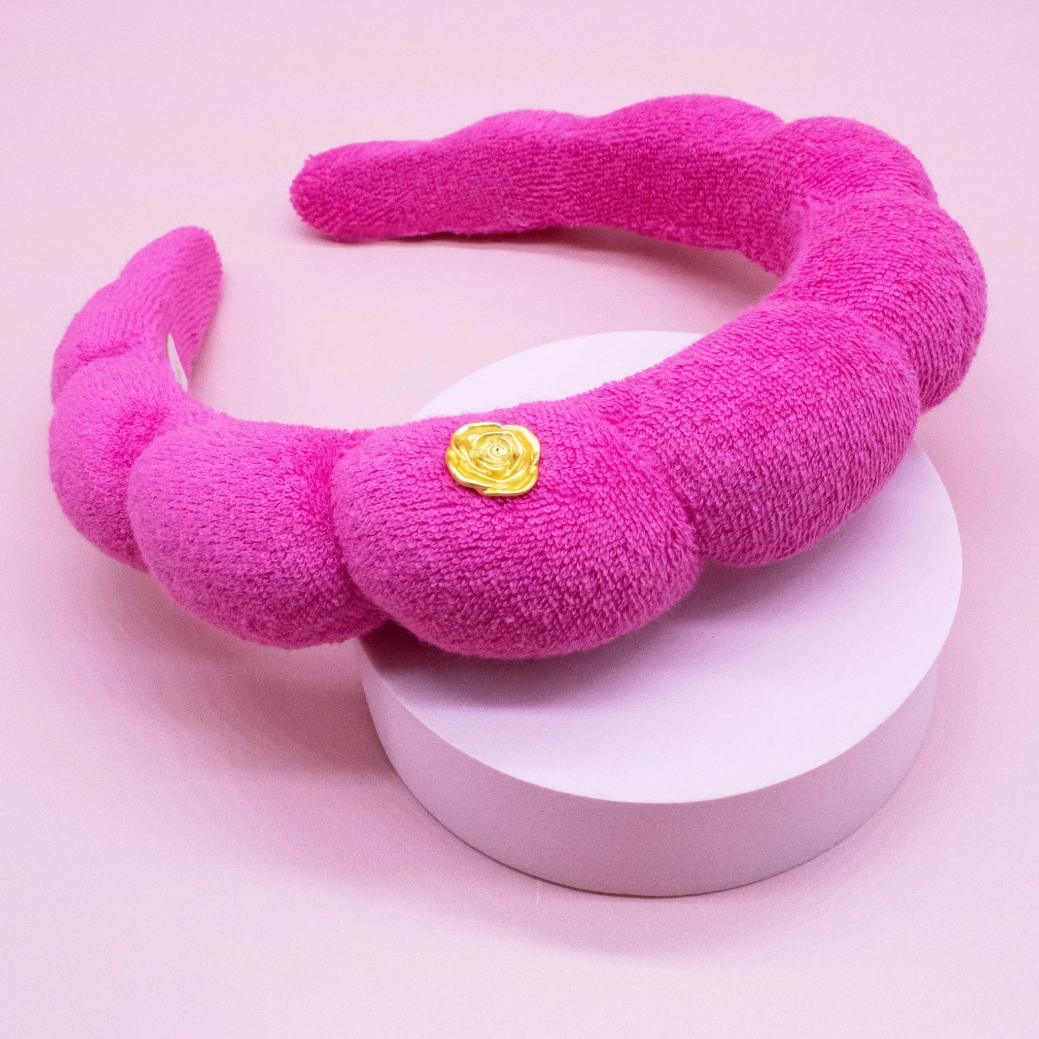 ABBIE ROSE x Frog Sac Spa Headband and Scrunchie Wristbands - Hot Pink