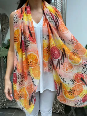 Abstract Orange Print Scarf