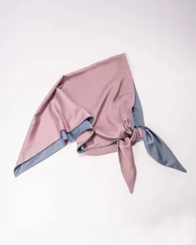 Anna Double-Sided Satin Head Scarf - Pink and Blue Sky