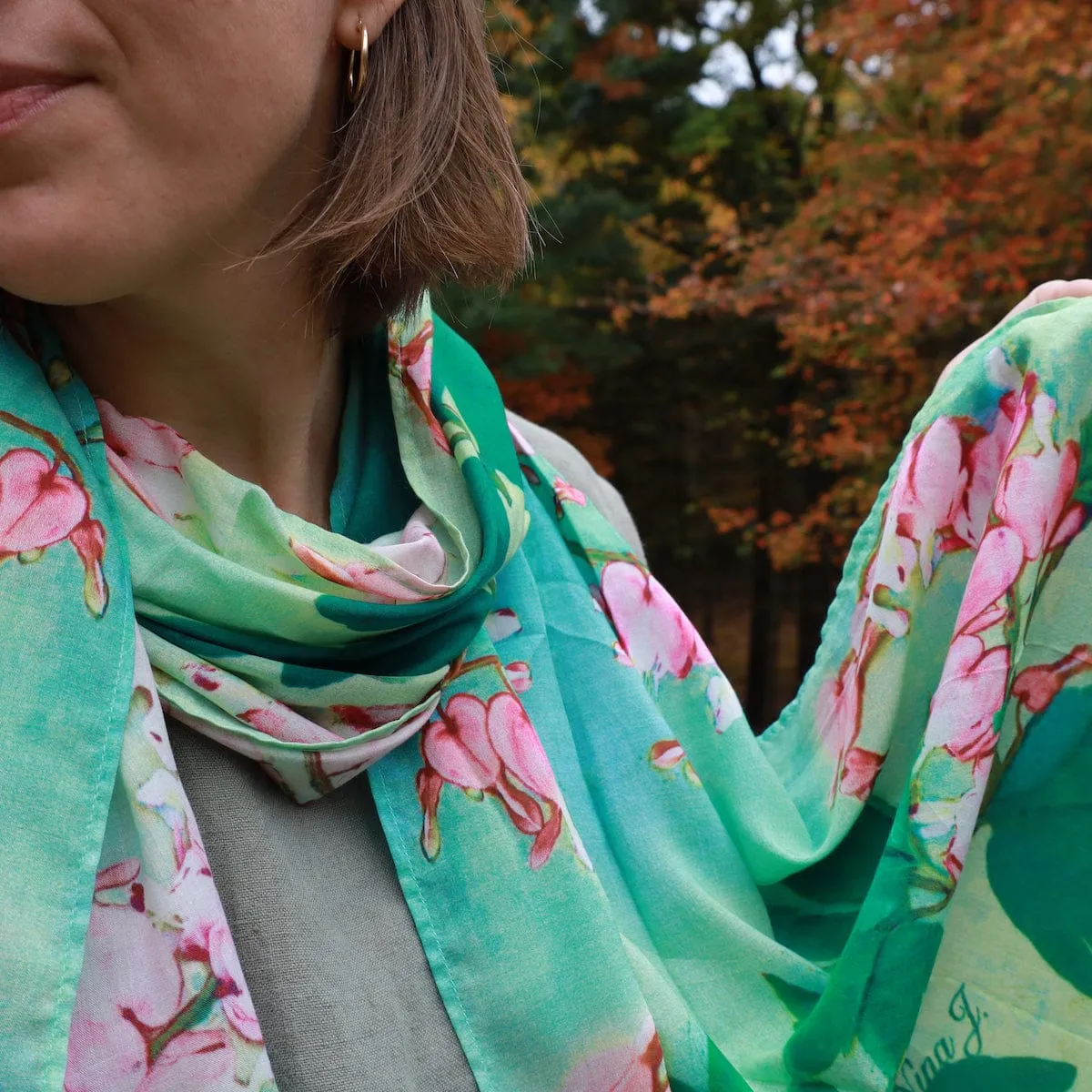 Bleeding Hearts Cotton Scarf