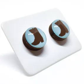 Brown Cowgirl Boots Stud Earrings by Candi Cove Designs