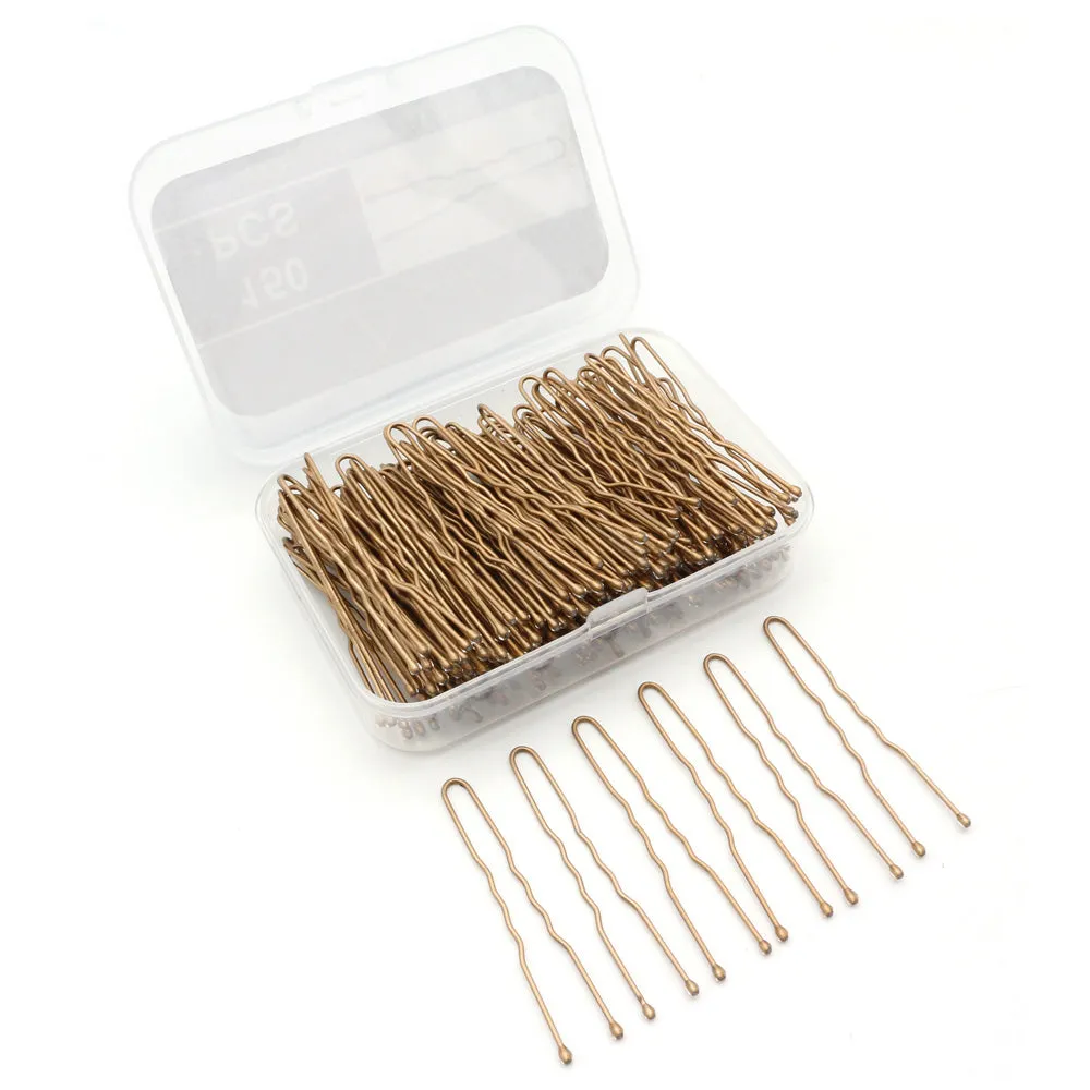 BSCI Audited Factory 5CM/1.97IN  U Pins for Thin Hair in Box Tiny Hair Pins Decorative Hair Accessories for Women Gray Fine Hair