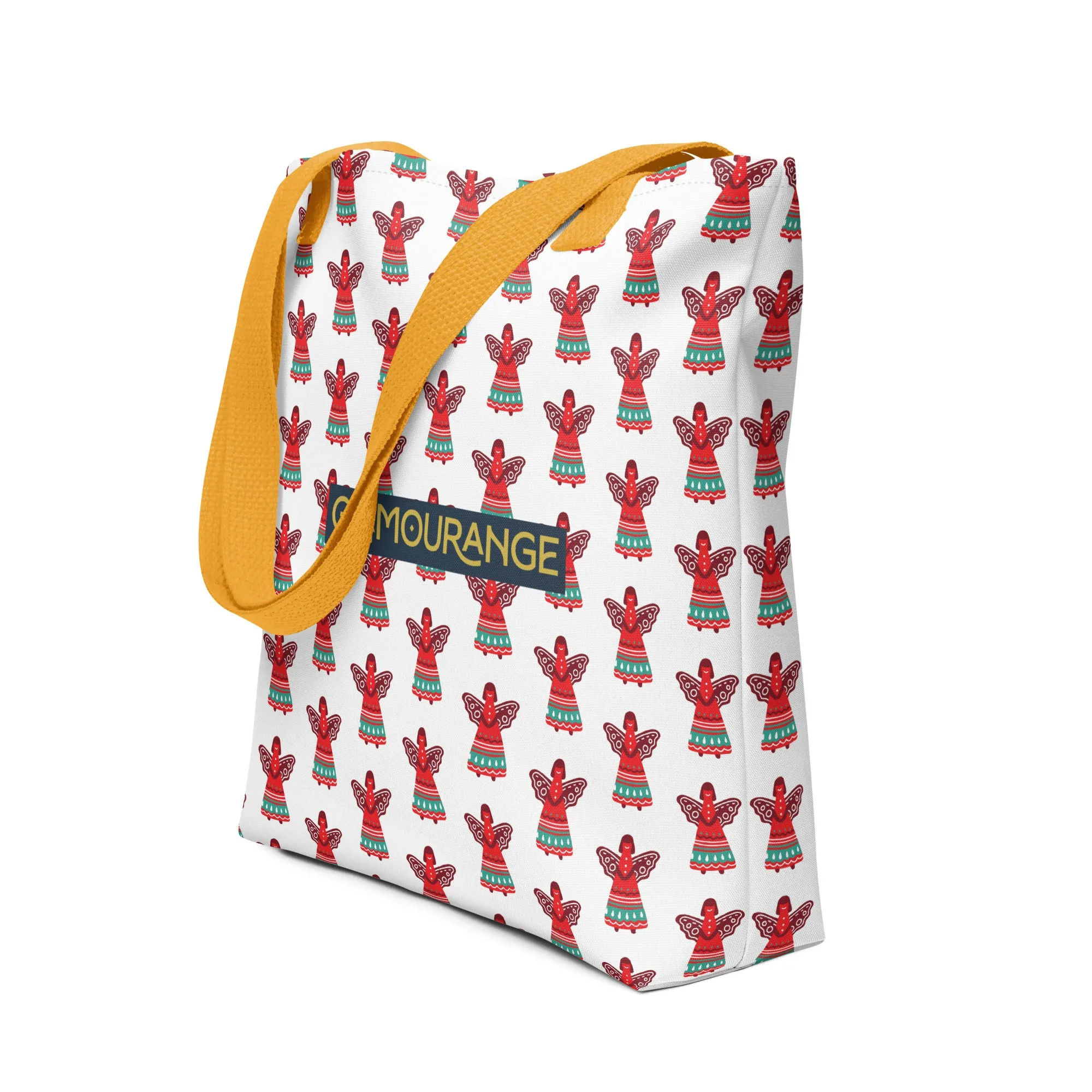 Christmas Tote Bag - Christmas Angel (Glamourange Festive Pattern Christmas Tote Bags)
