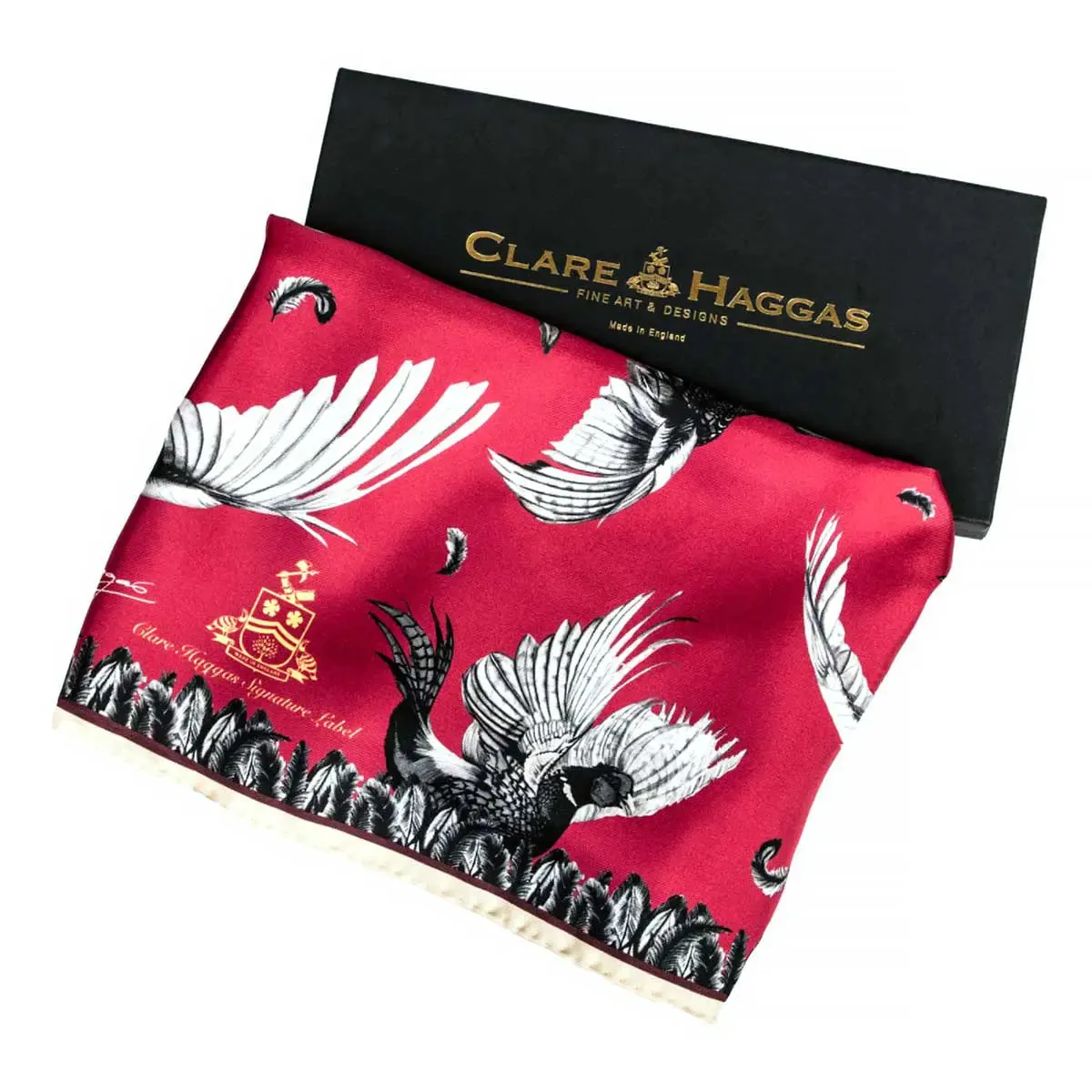 Clare Haggas Classic Signature Monochrome Scarf - Cerise