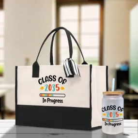 Class of 2035 In Progress Cotton Canvas Tote Bag Graduation Gift Bag Last Day of School Pre-Kindergarten Tote Bag First Day of School Bag