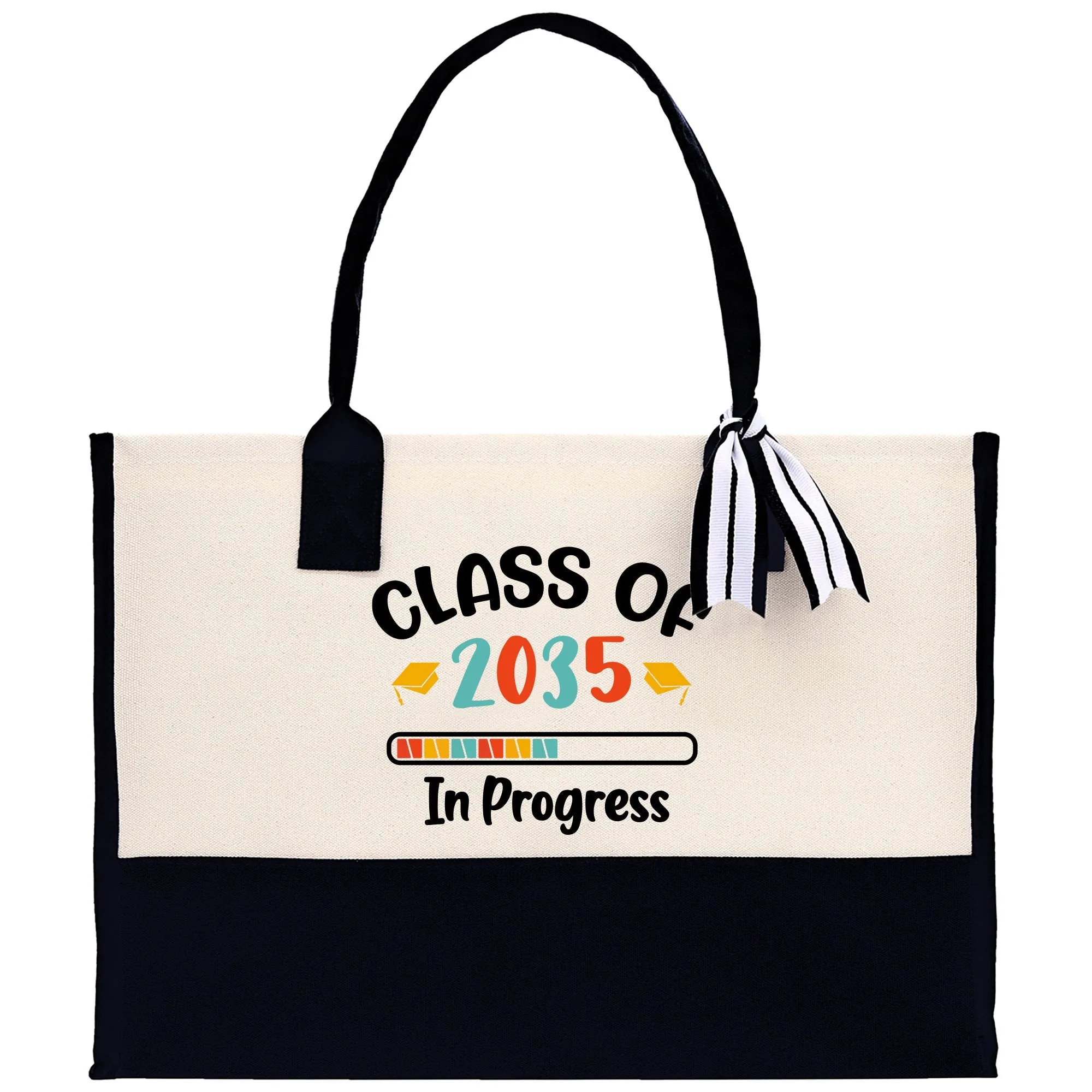 Class of 2035 In Progress Cotton Canvas Tote Bag Graduation Gift Bag Last Day of School Pre-Kindergarten Tote Bag First Day of School Bag