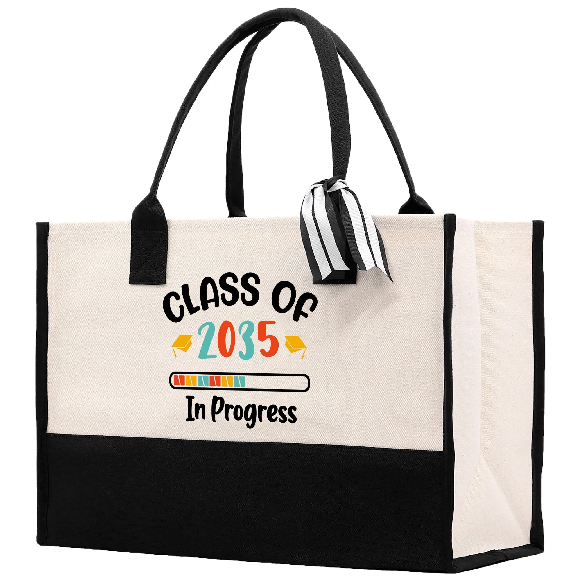 Class of 2035 In Progress Cotton Canvas Tote Bag Graduation Gift Bag Last Day of School Pre-Kindergarten Tote Bag First Day of School Bag