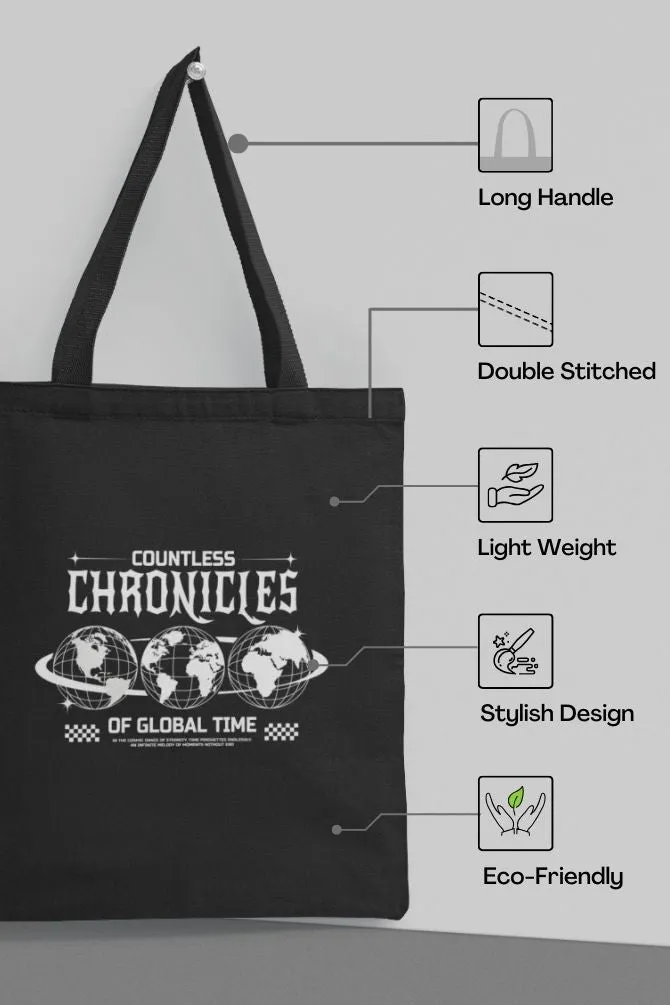 Countless Chronicles Earth Quote Zipper Tote Bag