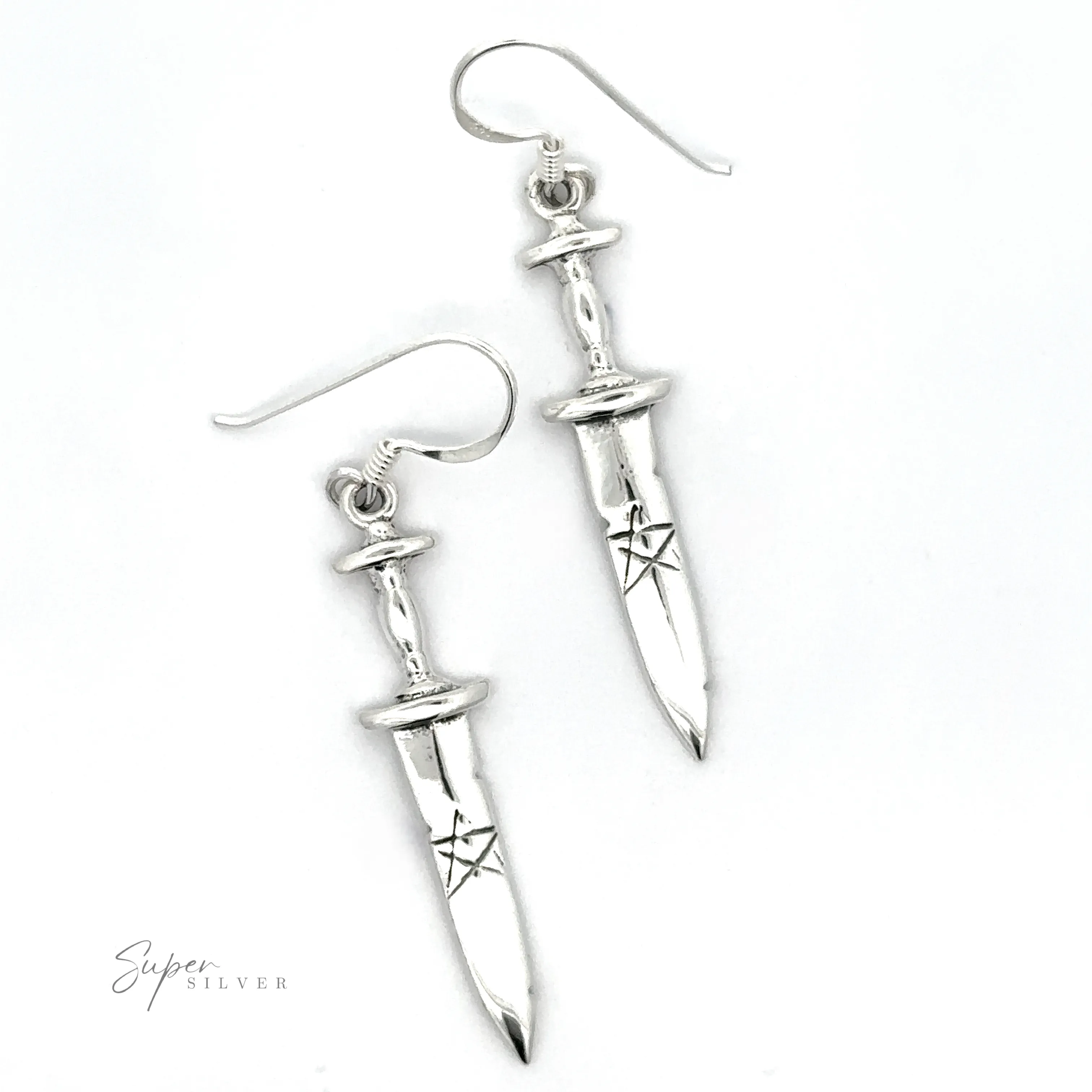 Dagger Earrings With Pentagram