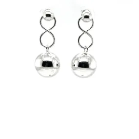 Dangly Silver Ball Earring