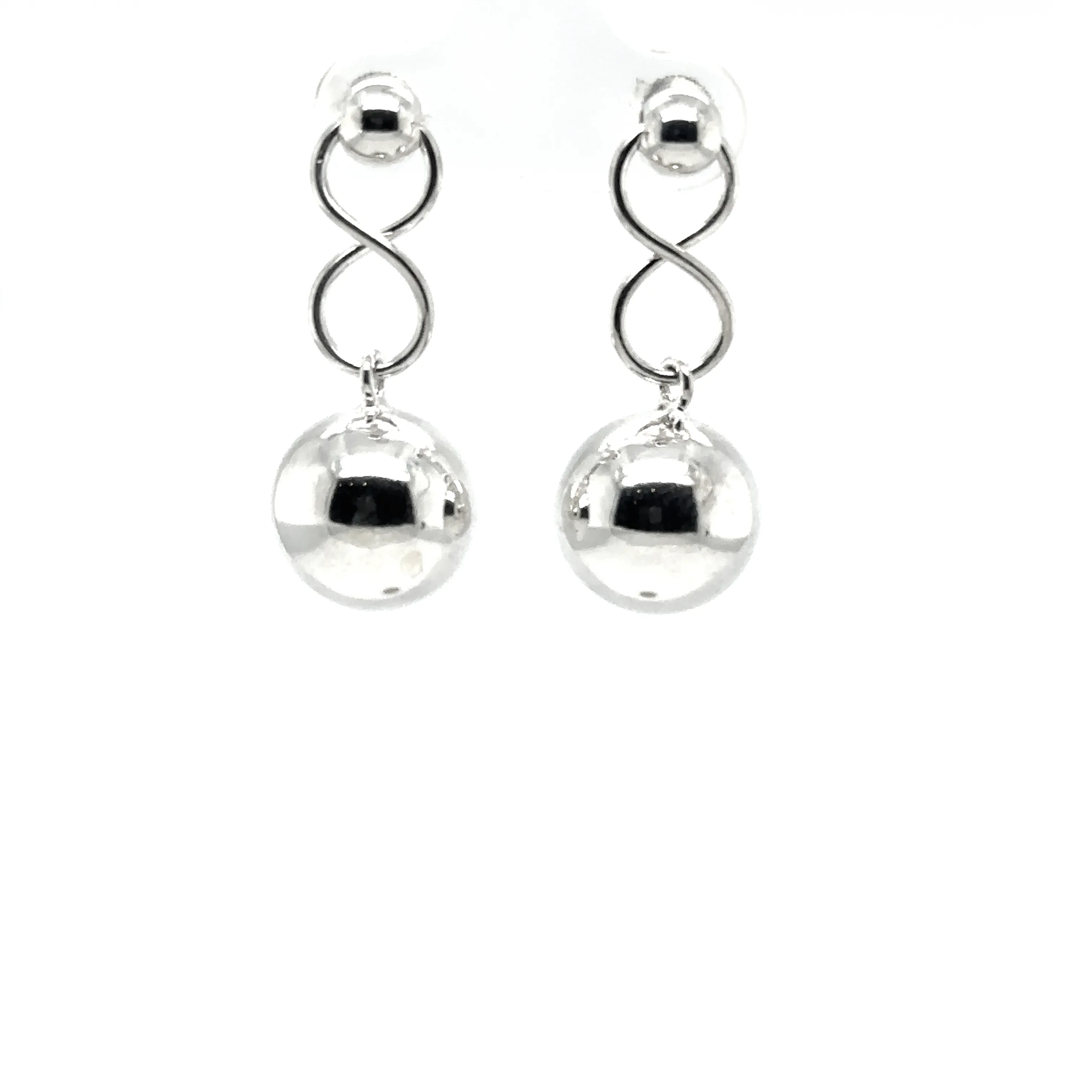 Dangly Silver Ball Earring