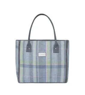 Earth Squared - Tote Shoulder Bag - Luffness Tweed Wool - Pastels & Grey - 35x26x14cm