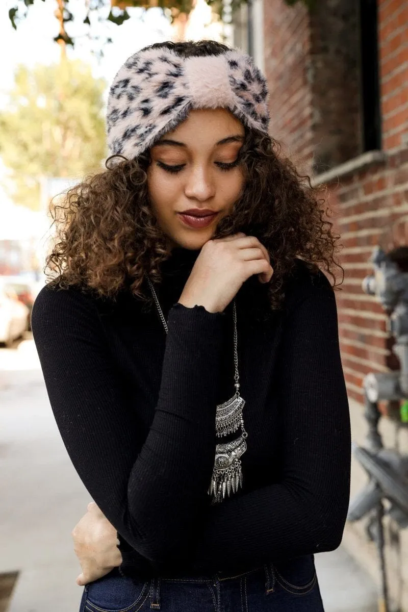 Faux Leopard Head Wrap