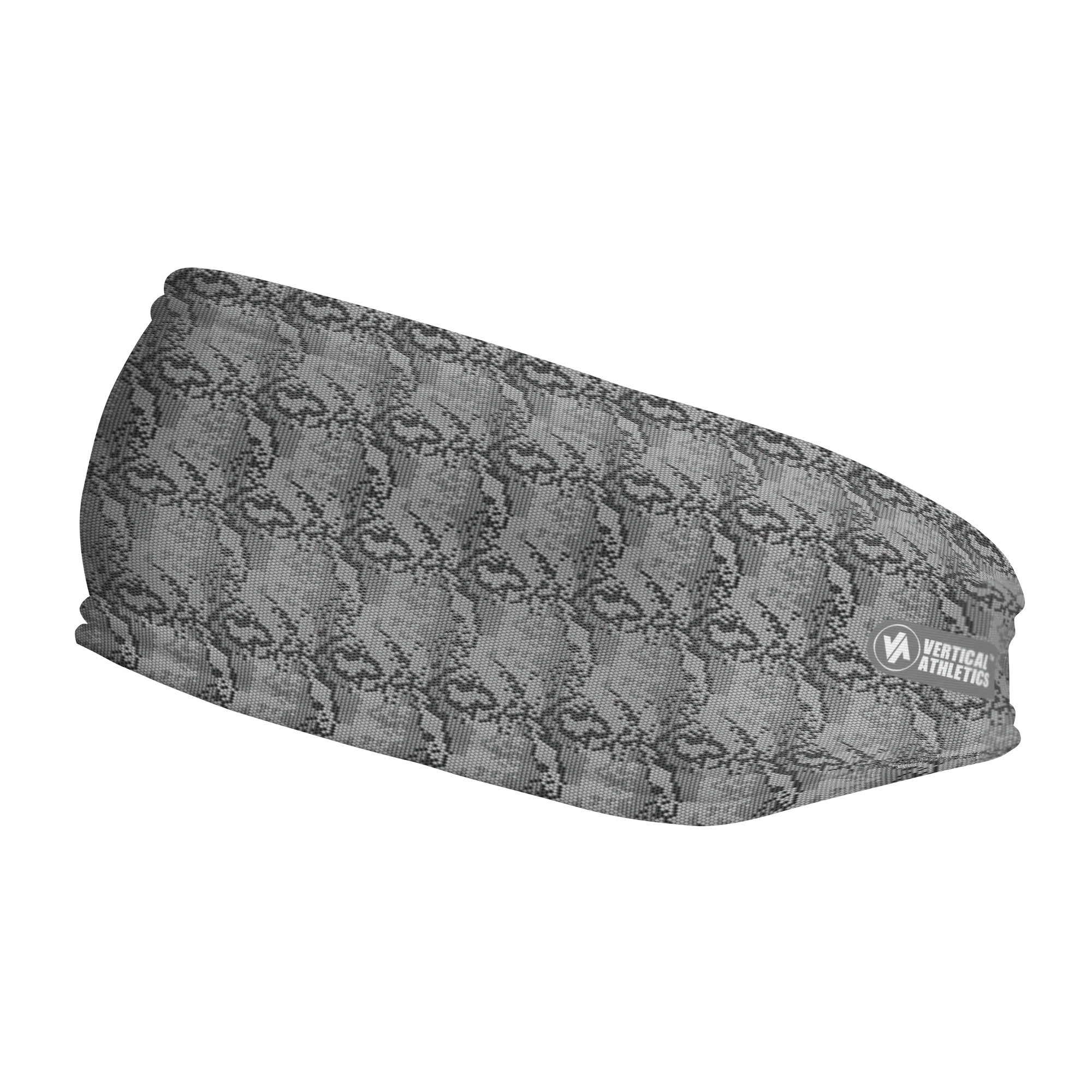 Fleece Headband: Silver Python