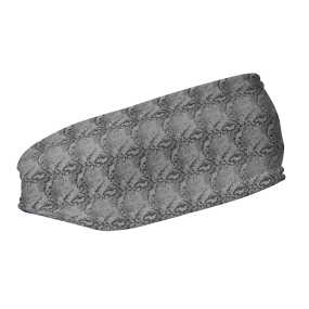 Fleece Headband: Silver Python