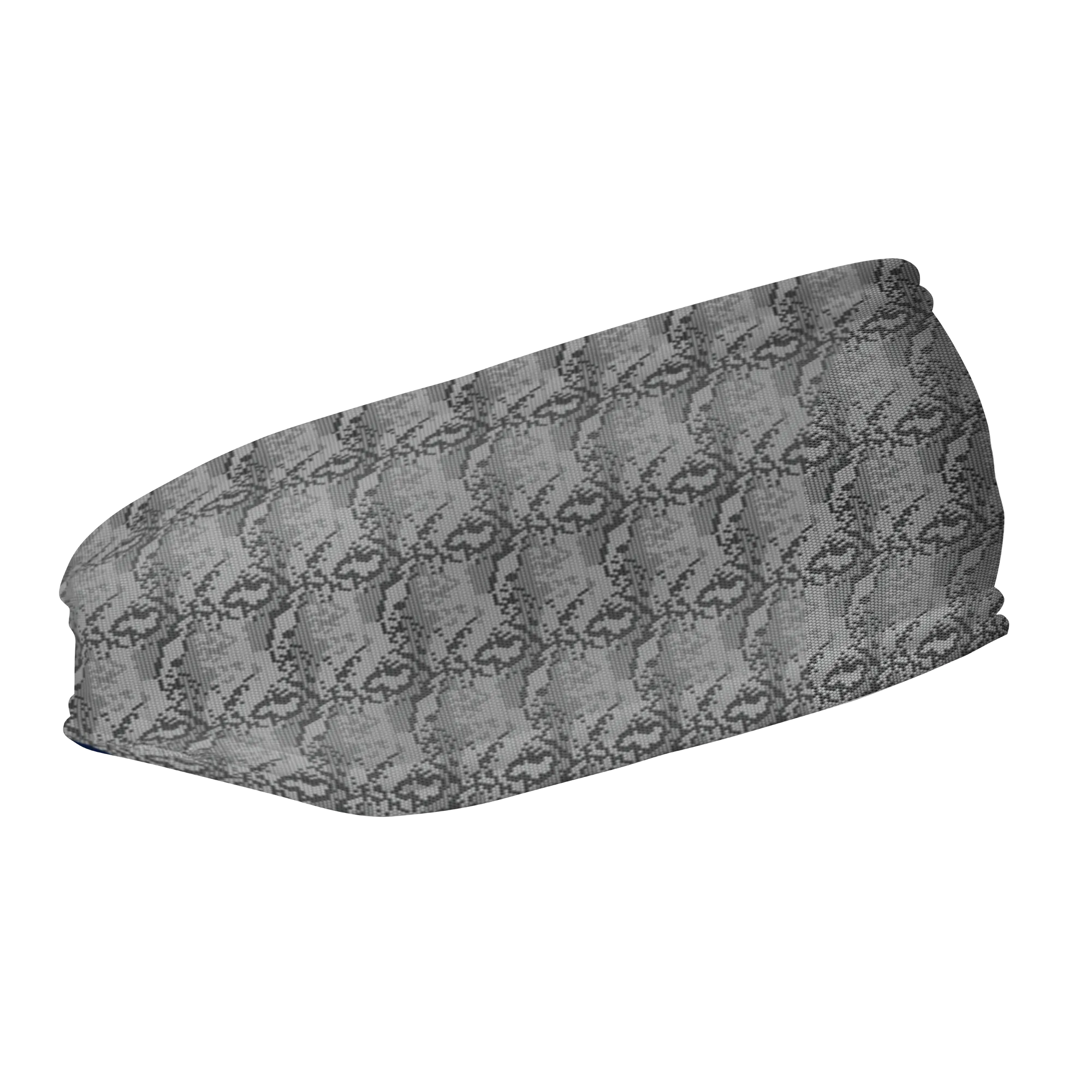 Fleece Headband: Silver Python