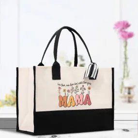 Floral Love Them Raise Them Kind Watch Them Grow Mama Cotton Canvas Tote Bag Mom Gift Mom Shopping Bag New Mom Gift Boy Girl Mama Tote