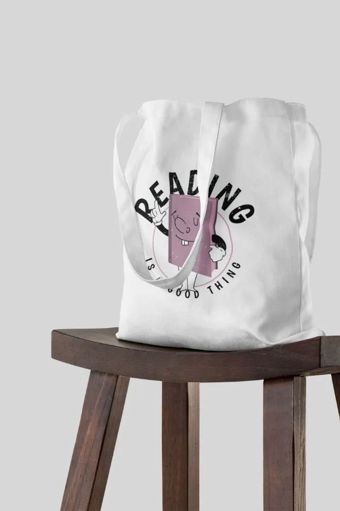 Funny Cartoon Book Zipper Tote Bag