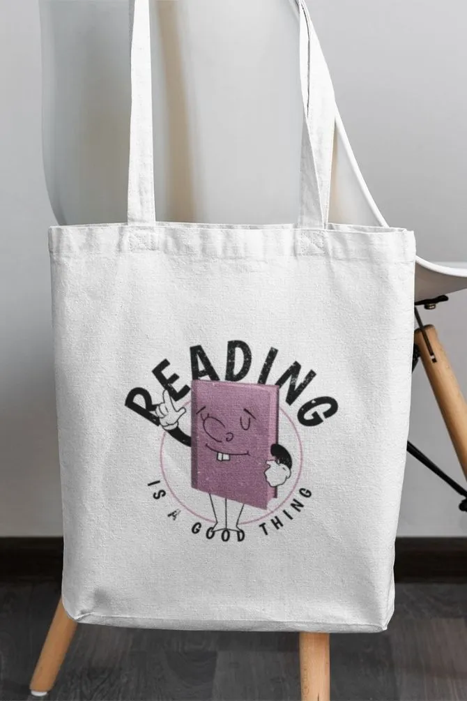 Funny Cartoon Book Zipper Tote Bag