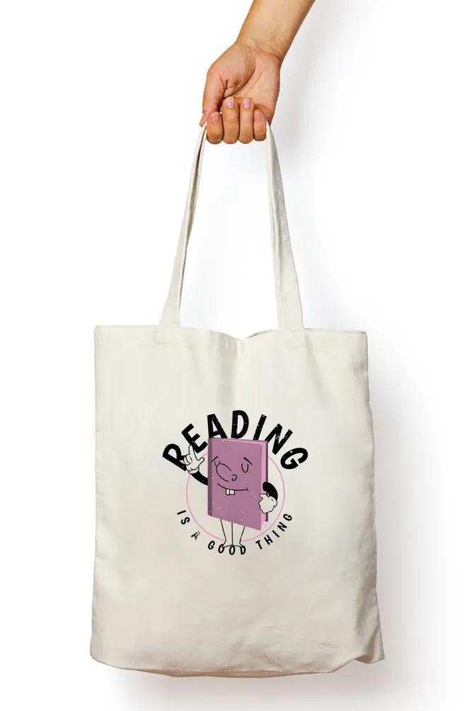 Funny Cartoon Book Zipper Tote Bag