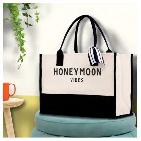 Honeymoon Vibes Beach Tote Bag - Large Chic Tote Bag - Gift for Her - Weekender Bag - Honeymooners Honeymoon Gifts Bridal Gift Newlyweds