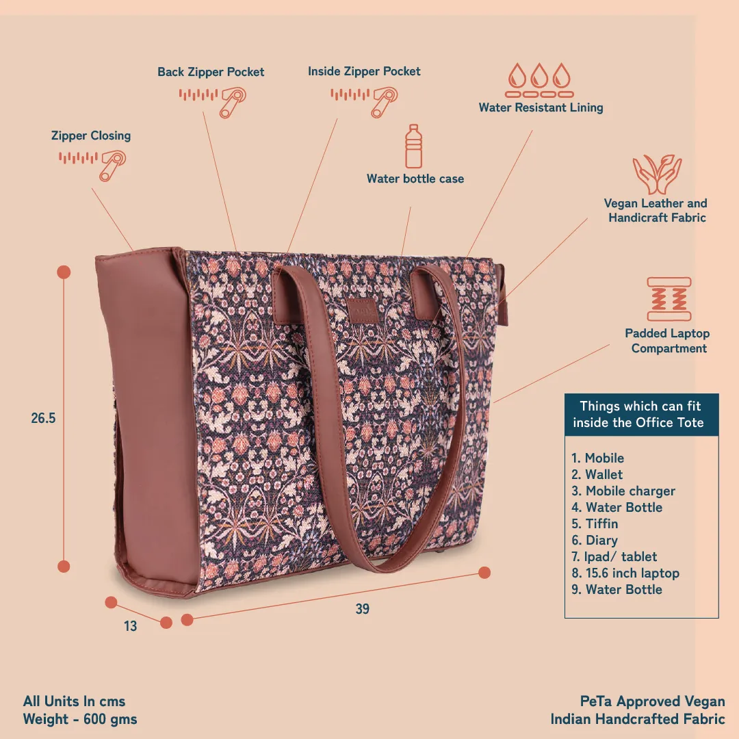 Kashmir Blooms Office Tote Bag