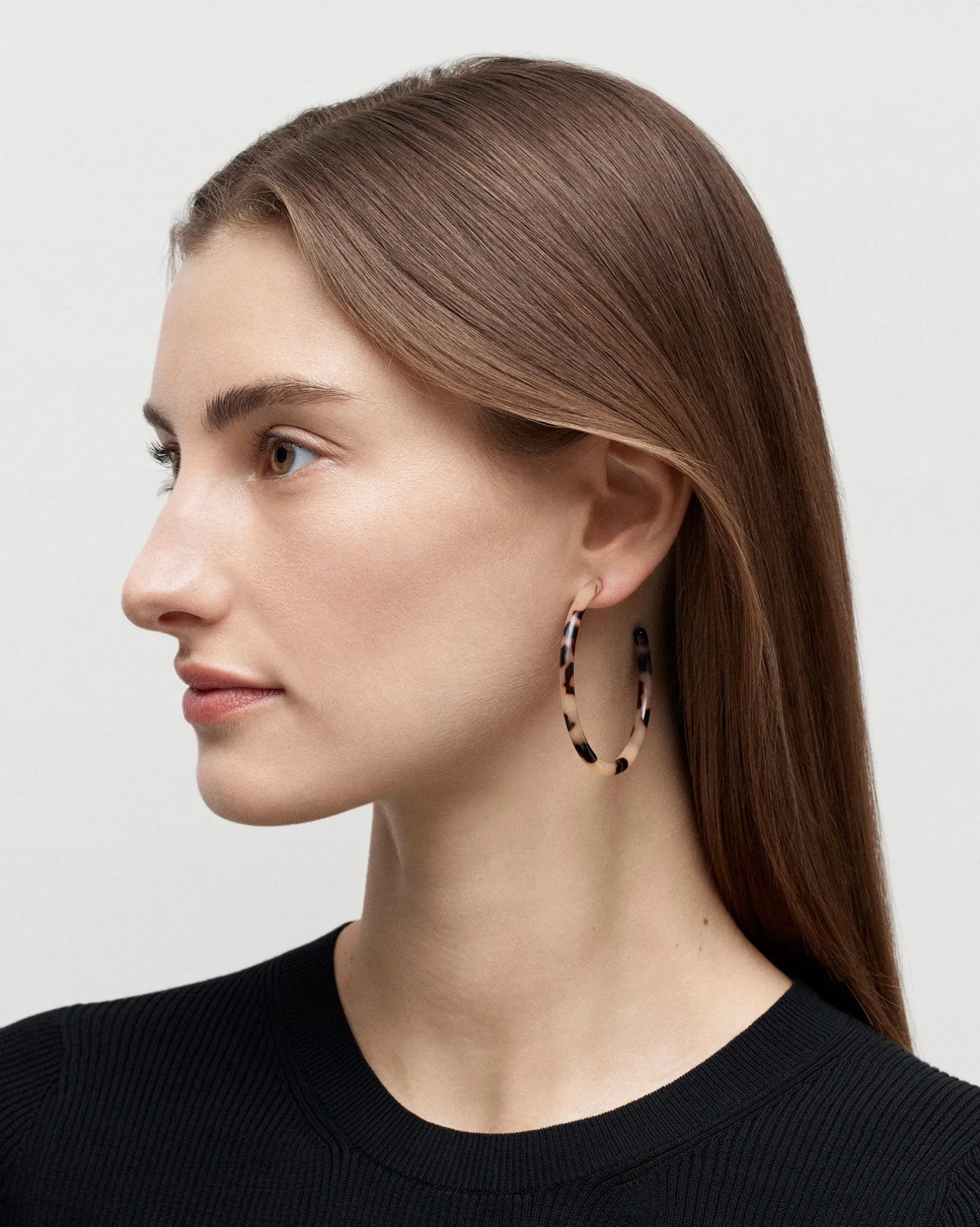 Large Hoops in Modern Walnut