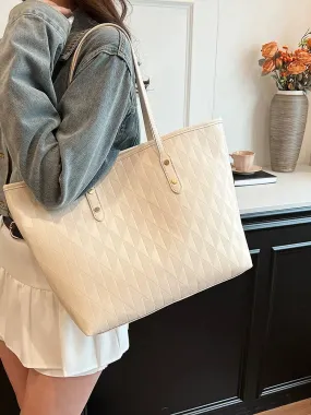 Large Quilted Handles Tote Bag