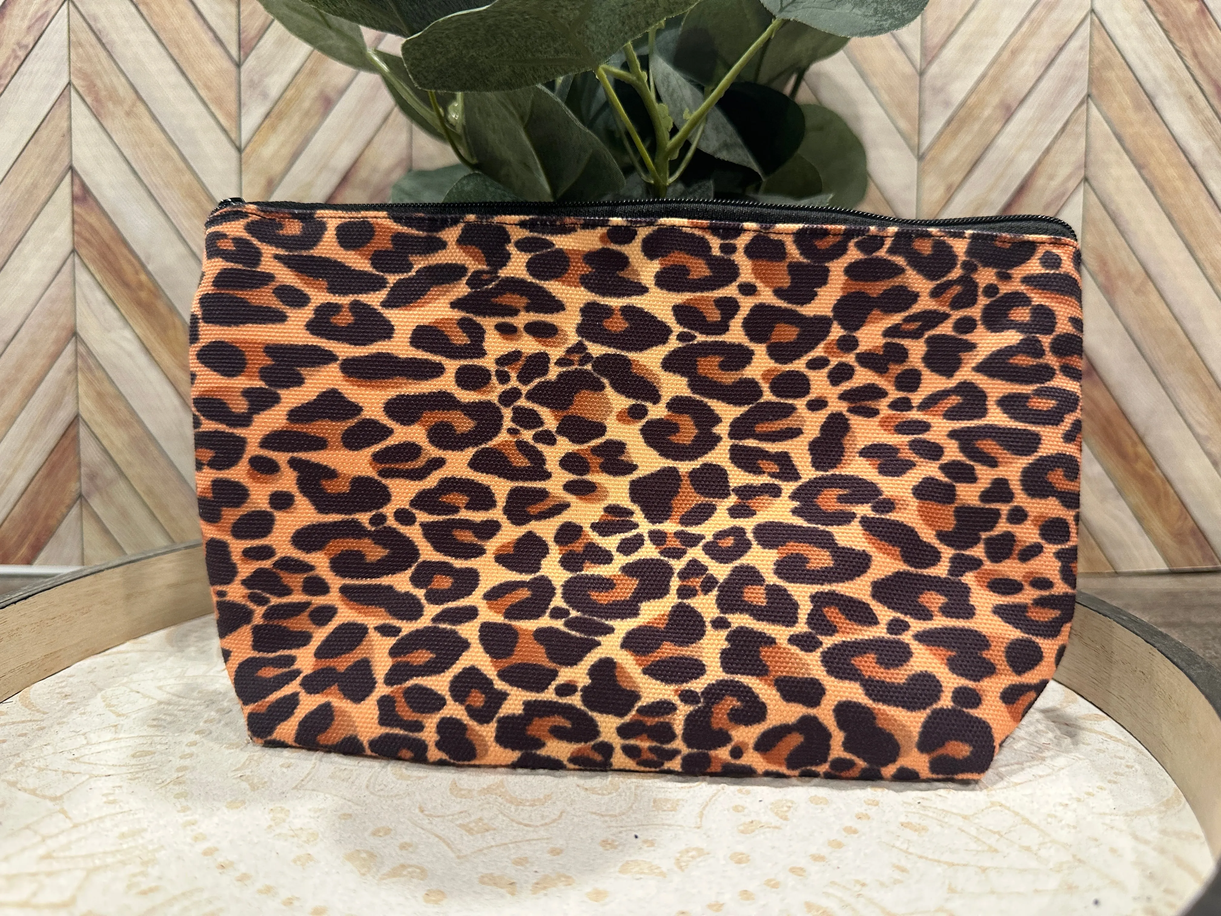 Leopard Canvas Cosmetic Pouch