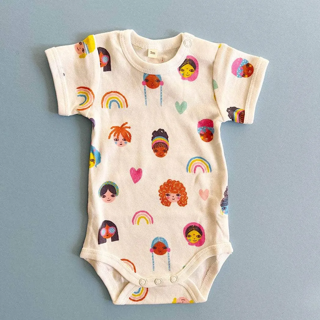 Little Girl's Rainbow Gift Set: Rompers, Bows & Plush Friend