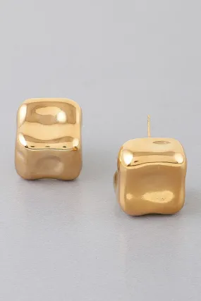 Modern Cube Stud Earrings