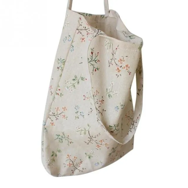 Natural Linen and Cotton Shopping Bag - Eco-Friendly Tote Bag