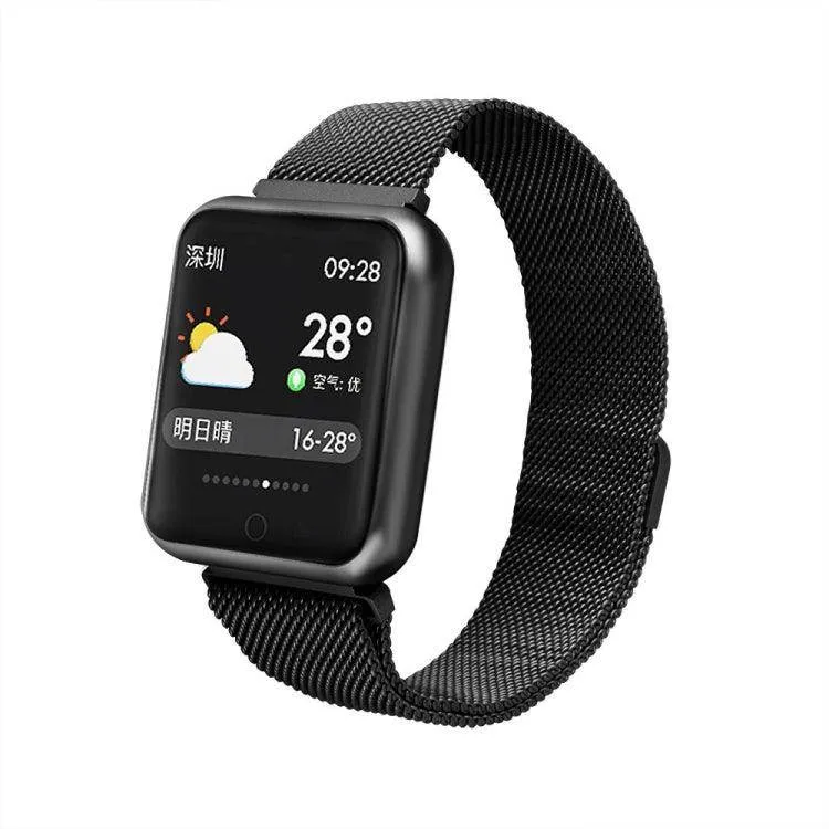 P68 Fitness Smartwatch with Heart Rate and Blood Pressure Monitoring for Xiaomi and Huawei Devices