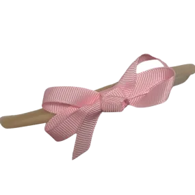 Pink Mini Ella Double Bow Baby Band