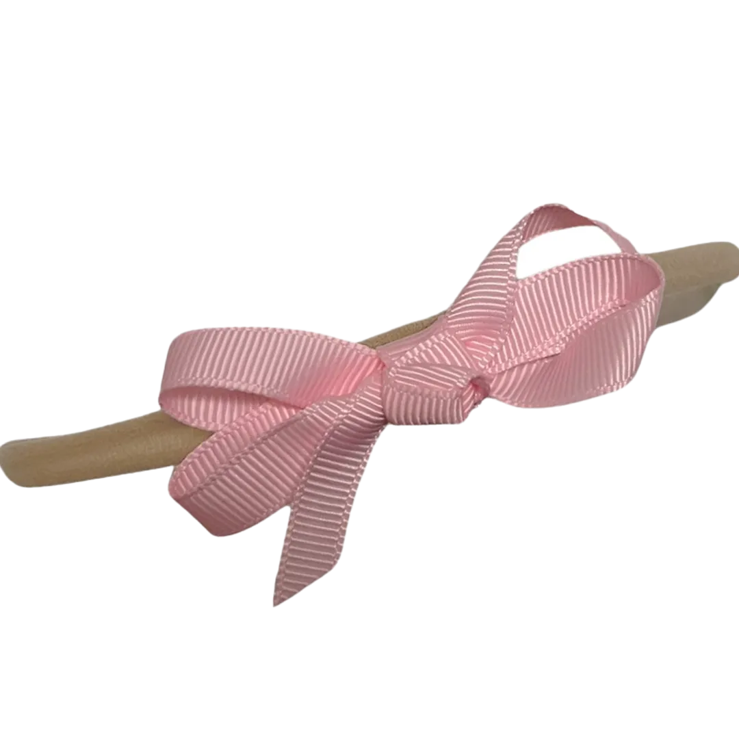 Pink Mini Ella Double Bow Baby Band