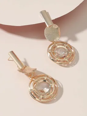 "JINGA" ROUND DROP EARRINGS- GOLD