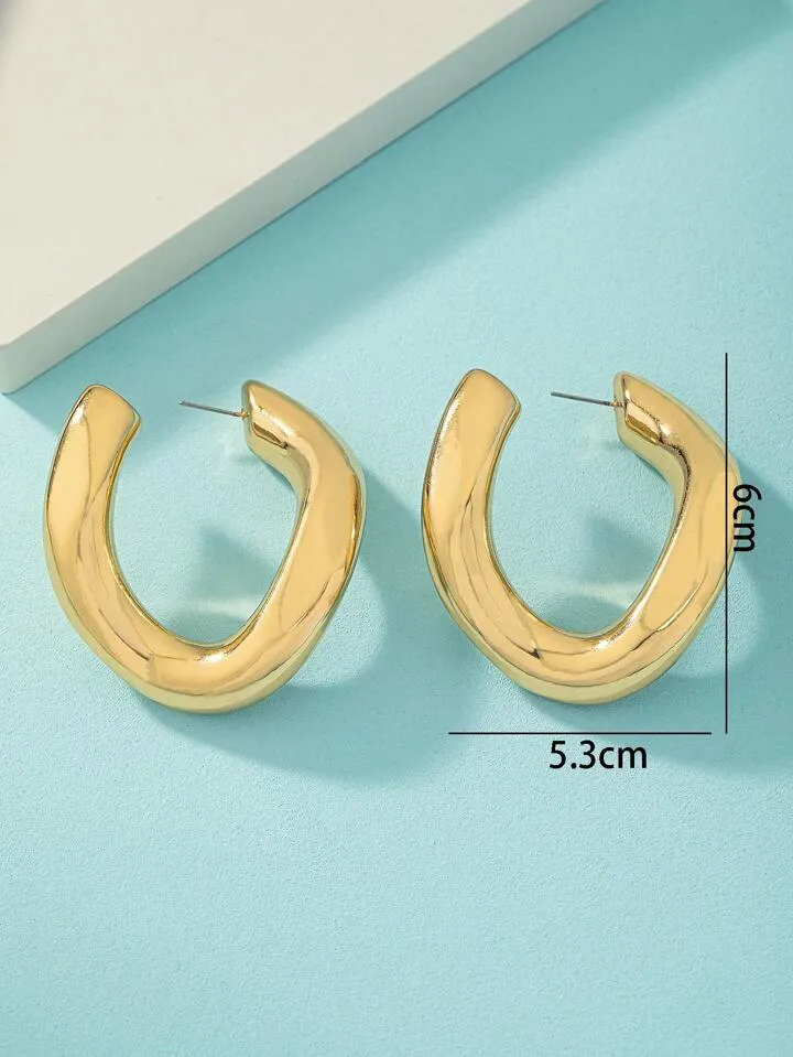 "MINIMALIST" CUFF HOOP EARRINGS -GOLD