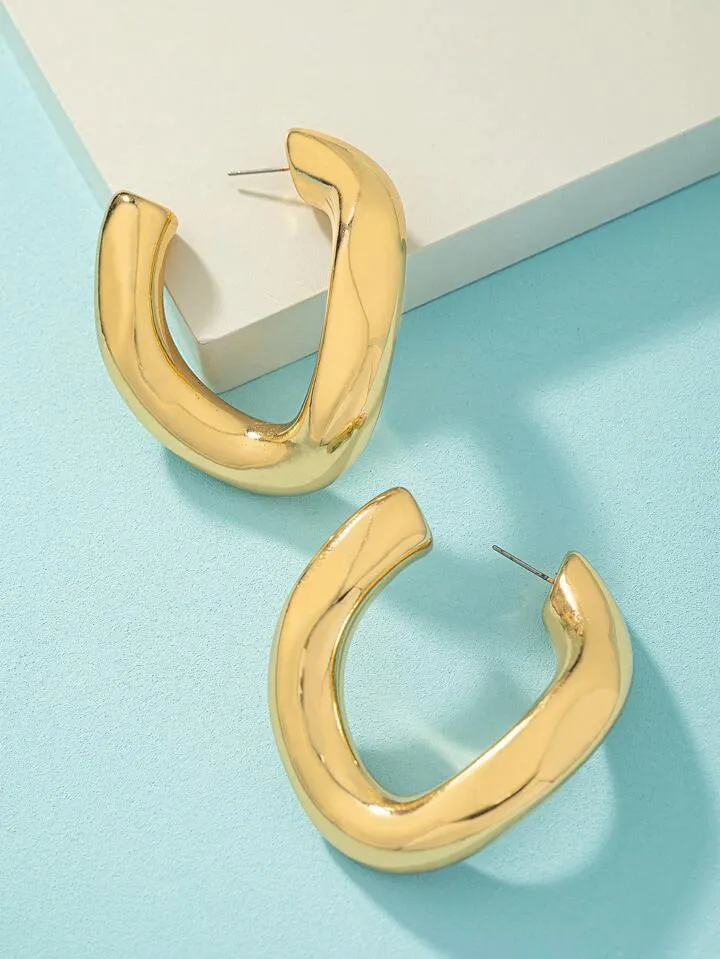 "MINIMALIST" CUFF HOOP EARRINGS -GOLD