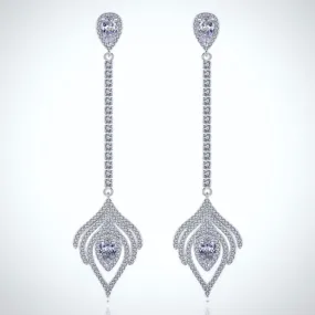 "Skylar" - Silver Cubic Zirconia Bridal Earrings